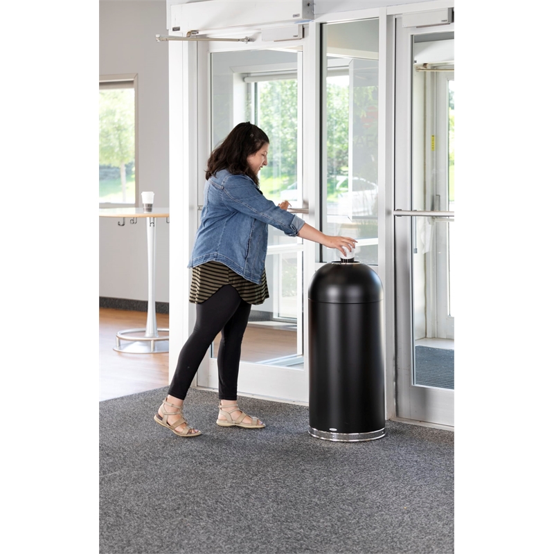 Safco Black Open Top Dome Receptacle