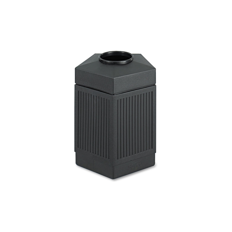 Safco Canmeleon Series Pentagon Indoor Outdoor Receptacle (Large) in Black
