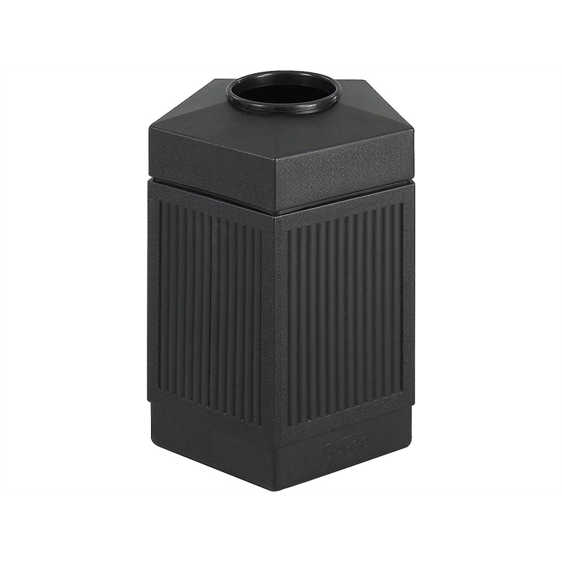 Safco Canmeleon Series Pentagon Indoor Outdoor Receptacle (Large) in Black