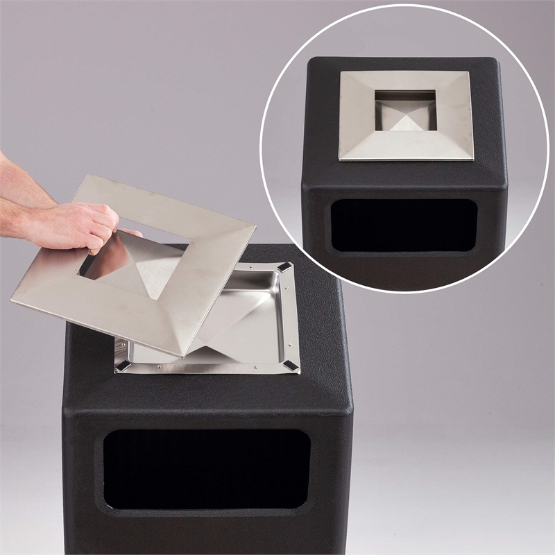 Safco Canmeleon Large Outdoor Recessed Panel Side Opening Receptacle with Urn