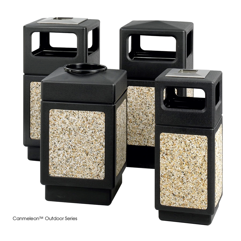 Safco Canmeleon Series Outdoor Panel Side Opening Receptacle (Large)