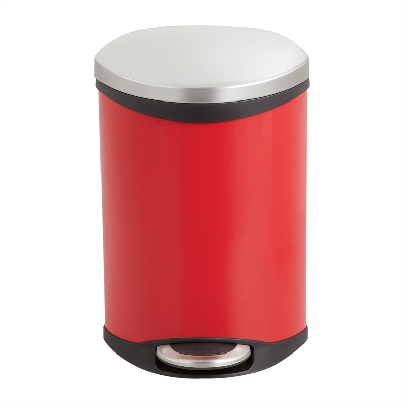 Safco Step-On Receptacle - 3 Gallon in Red