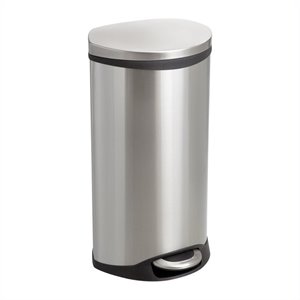 safco step-on receptacle - 7.5 gallon in stainless steel