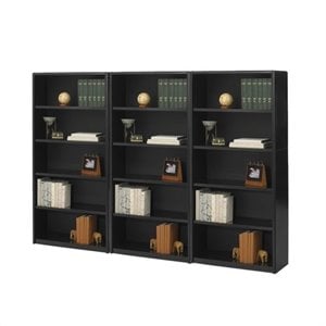 safco valuemate 5 shelf wall economy steel bookcase in black