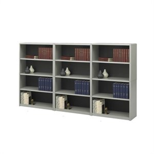 safco 4-shelf valuemate economy steel wall bookcase in grey