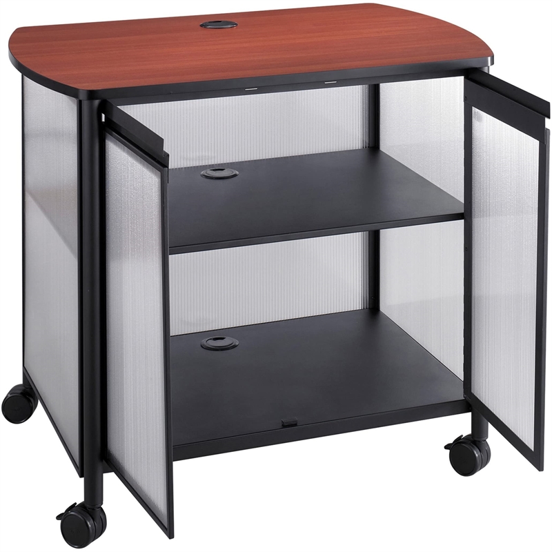 Safco Impromptu Deluxe Machine Stand with Doors in Black