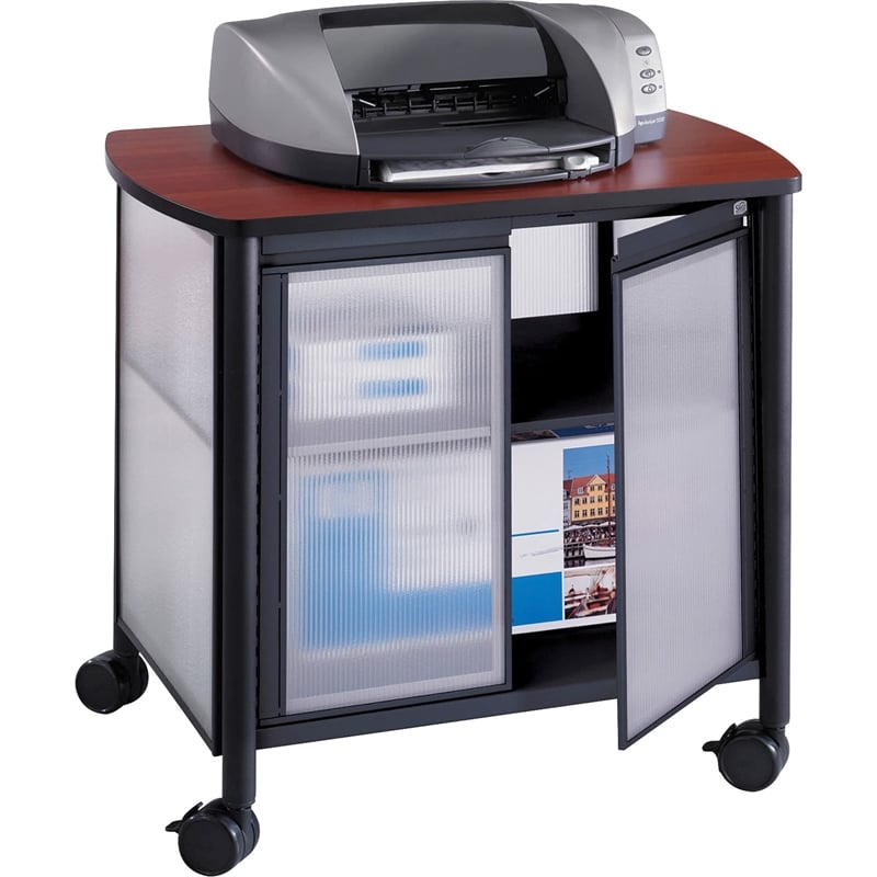 Safco Impromptu Deluxe Machine Stand with Doors in Black