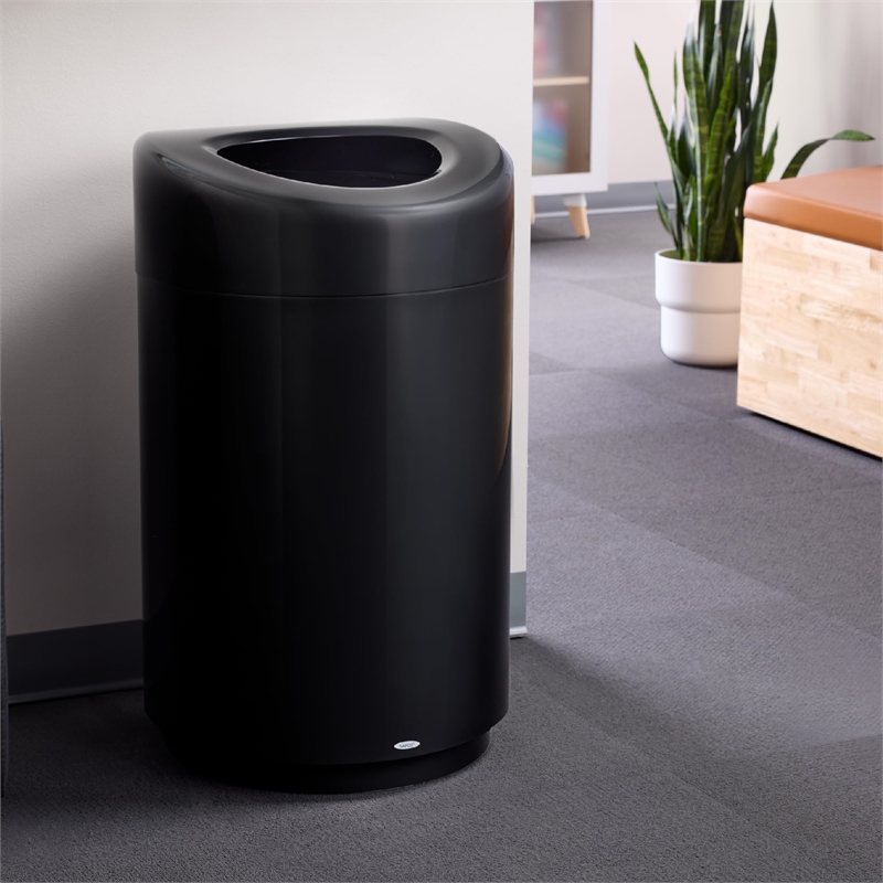 Safco Open Top Receptacle - 30 Gallon in Black