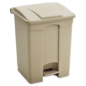 Safco Plastic Step-On Receptacle - 23 Gallon in Tan