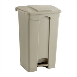 safco plastic step-on receptacle - 23 gallon in tan