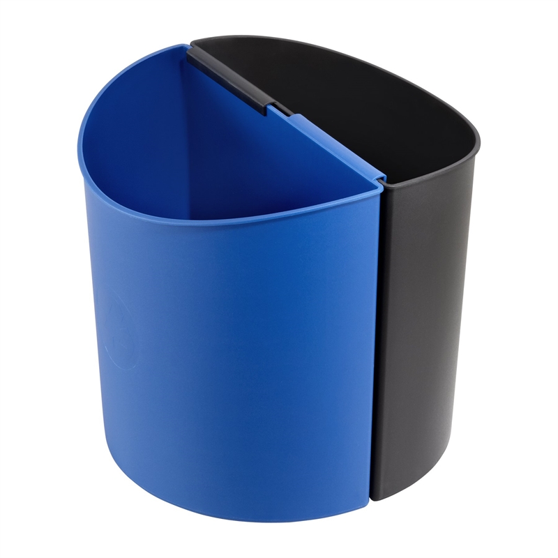Safco Small Desk-Side Receptacle in Black & Blue