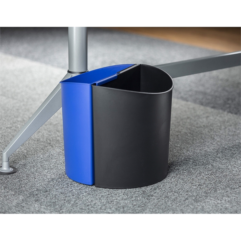 Safco Small Desk-Side Receptacle in Black & Blue