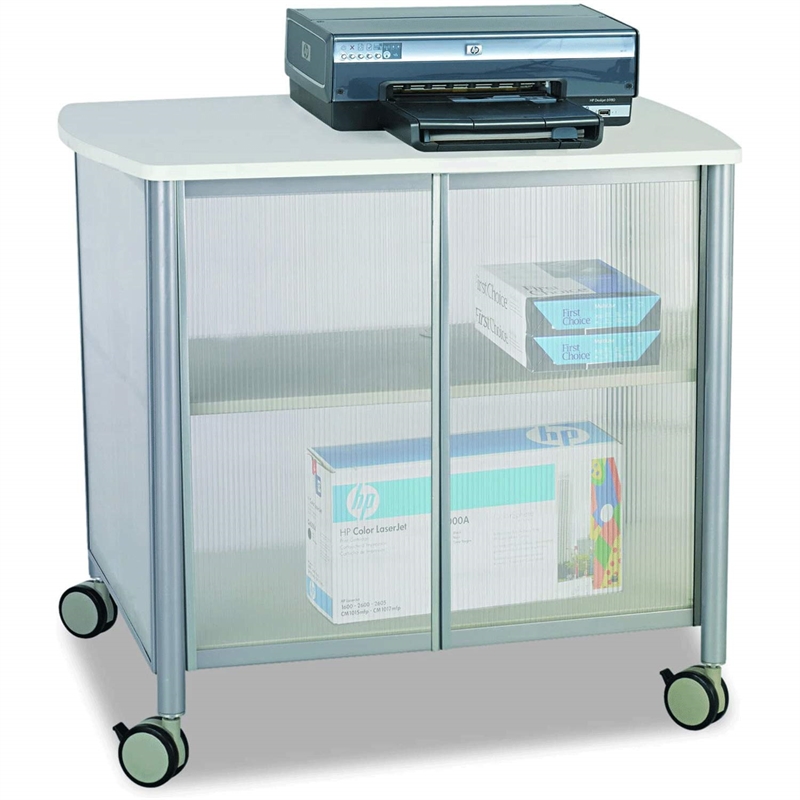 Safco Impromptu Deluxe Machine Stand with Doors in Gray