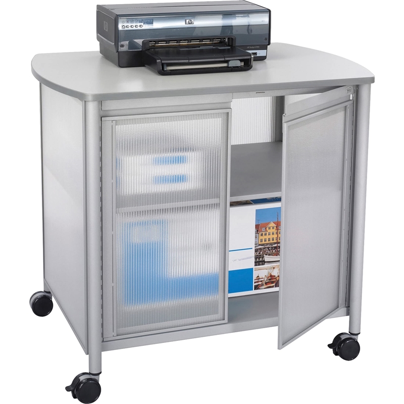 Safco Impromptu Deluxe Machine Stand with Doors in Gray