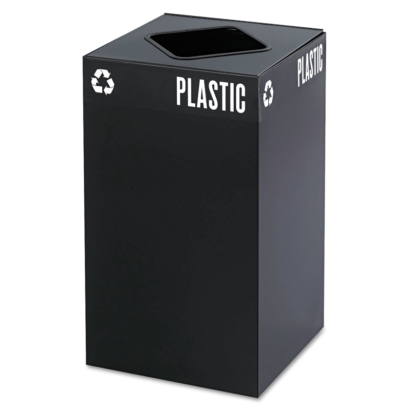 Safco Public Square 25-Gallon Recycling Bin in Black Base