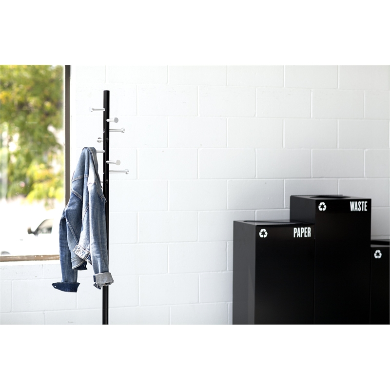 Safco Public Square 42-Gallon Black Base in Black