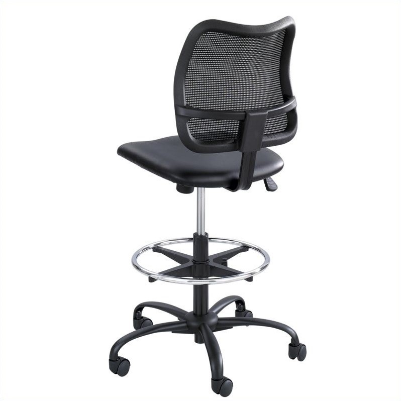 Ergonomic Black Vinyl Safco Products Vue Mesh Extended-Height Chair 