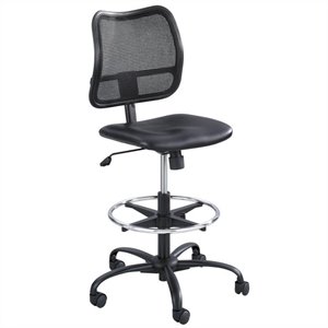 safco vue extended-height vinyl drafting chair in black
