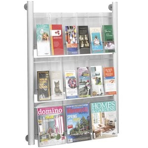 safco luxe 9 pocket magazine rack in silver