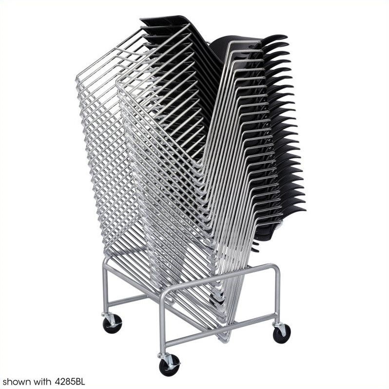 Safco Sled Base Stack Chair Cart in Silver