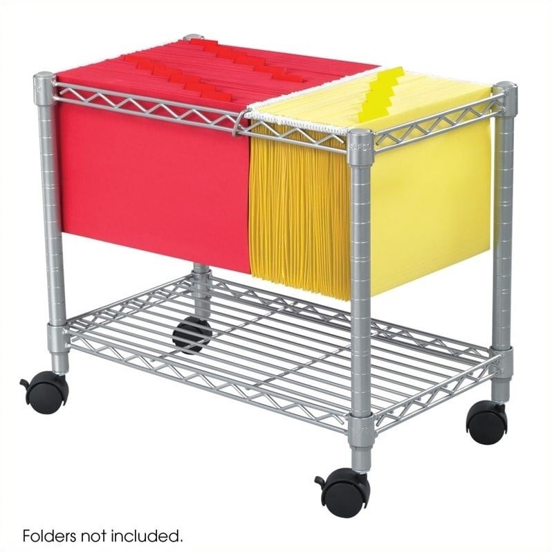 Safco Wire Mobile File Cart in Grey