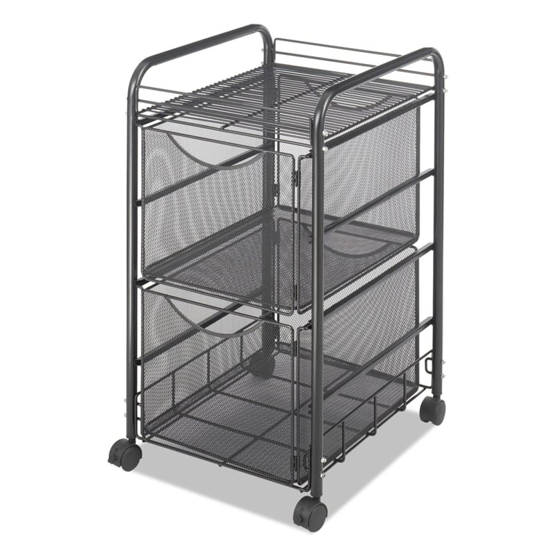 Safco Onyx Mesh File Cart with 2 File Drawers