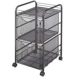 safco onyx mesh file cart with 2 file drawers