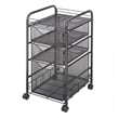 Safco Onyx Mesh File Cart with 1 File Drawer and 2 Small Drawers
