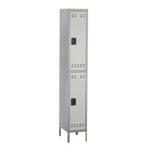 safco double tier locker in gray