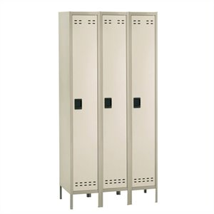 safco single tier locker 3 column in tan