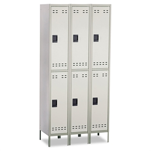 Safco Double Tier Locker 3 Column in Gray