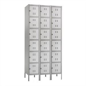 safco box locker 3 column in gray