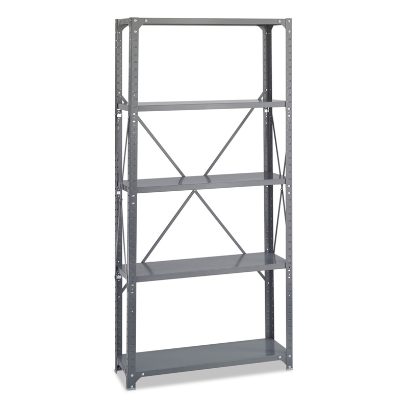 Safco 36 x 12 Commercial 5 Shelf Kit in Dark Grey Finish