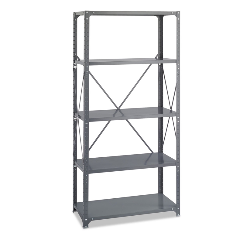 Safco 36 x 18 Commercial 5 Shelf Kit in Dark Grey Finish