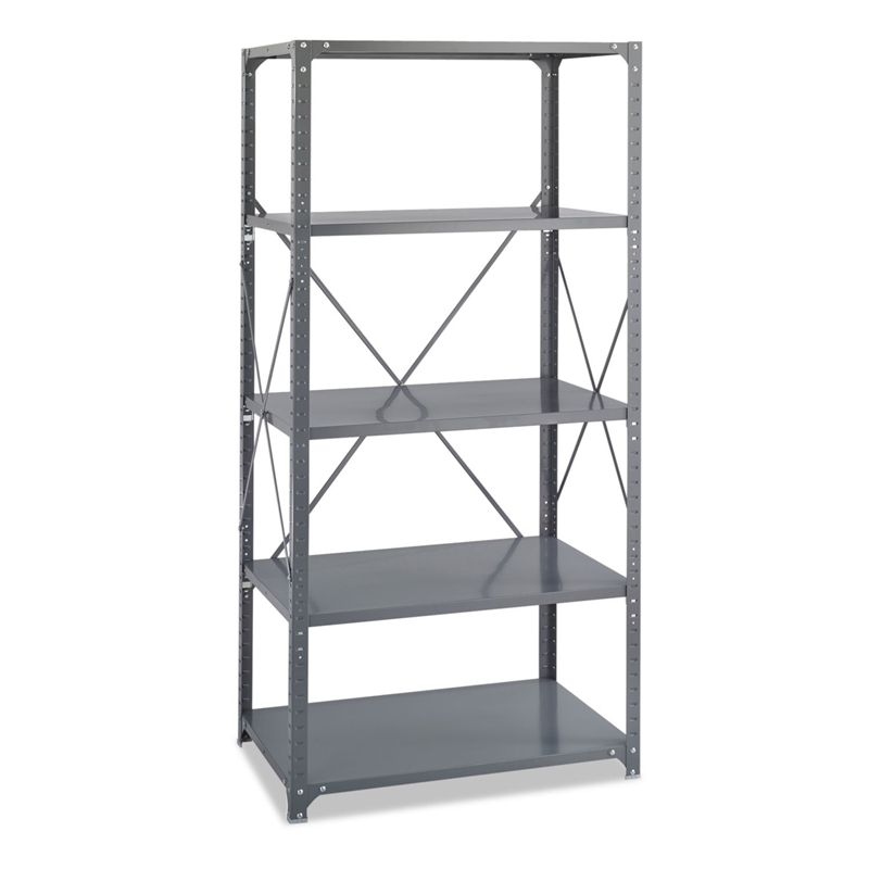Safco 36 x 24 Commercial 5 Shelf Kit in Dark Grey Finish