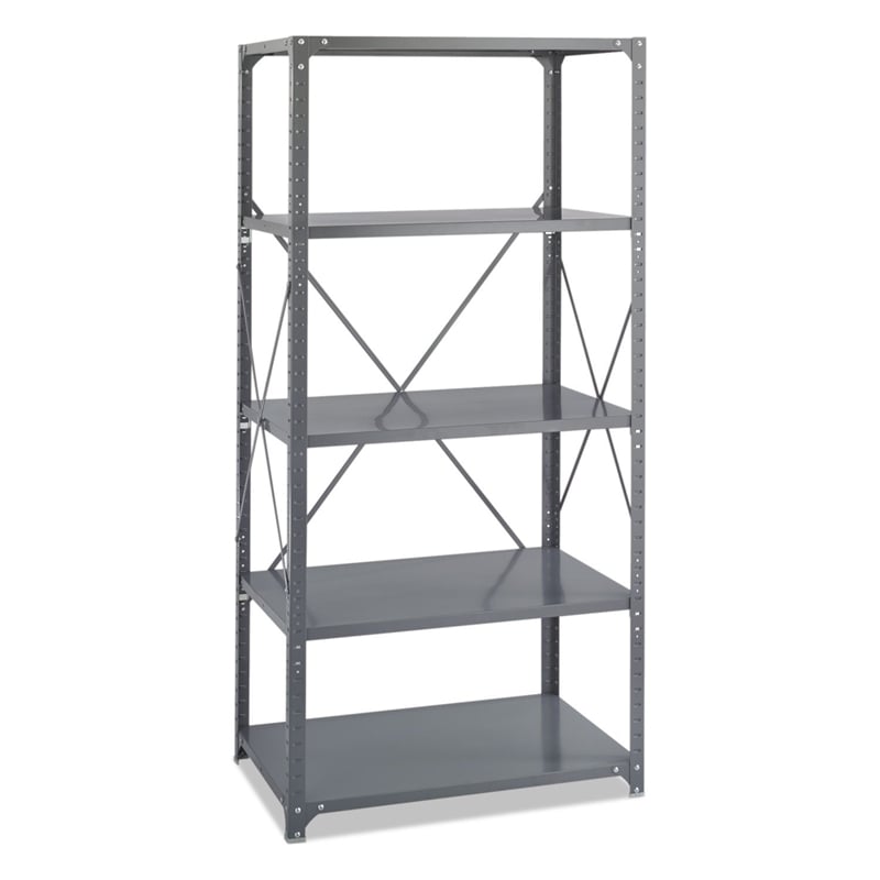 Safco 36 x 24 Commercial 5 Shelf Kit in Dark Grey Finish