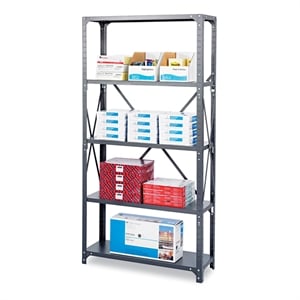 Safco 36 x 24 Commercial 5 Shelf Kit in Dark Grey Finish