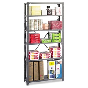 Safco 36 x 12 Commercial 6 Shelf Kit in Dark Grey Finish