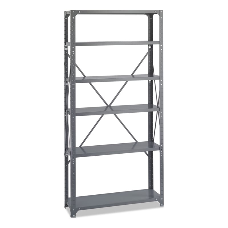 Safco 36 x 12 Commercial 6 Shelf Kit in Dark Grey Finish
