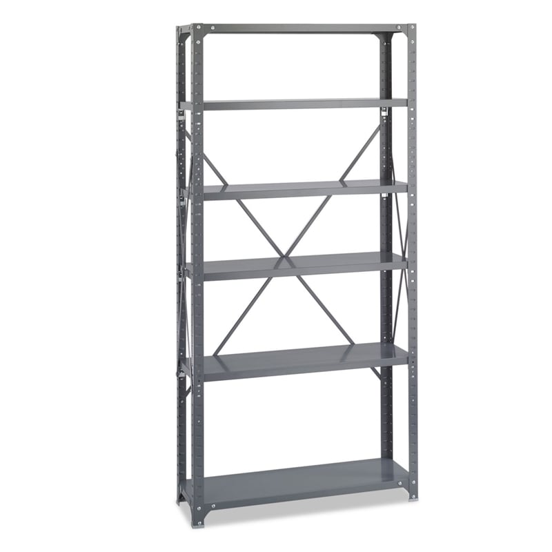 Safco 36 x 12 Commercial 6 Shelf Kit in Dark Grey Finish