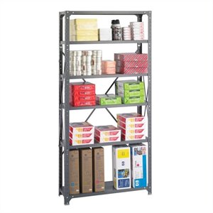 safco 36 x 12 commercial 6 shelf kit in dark grey finish