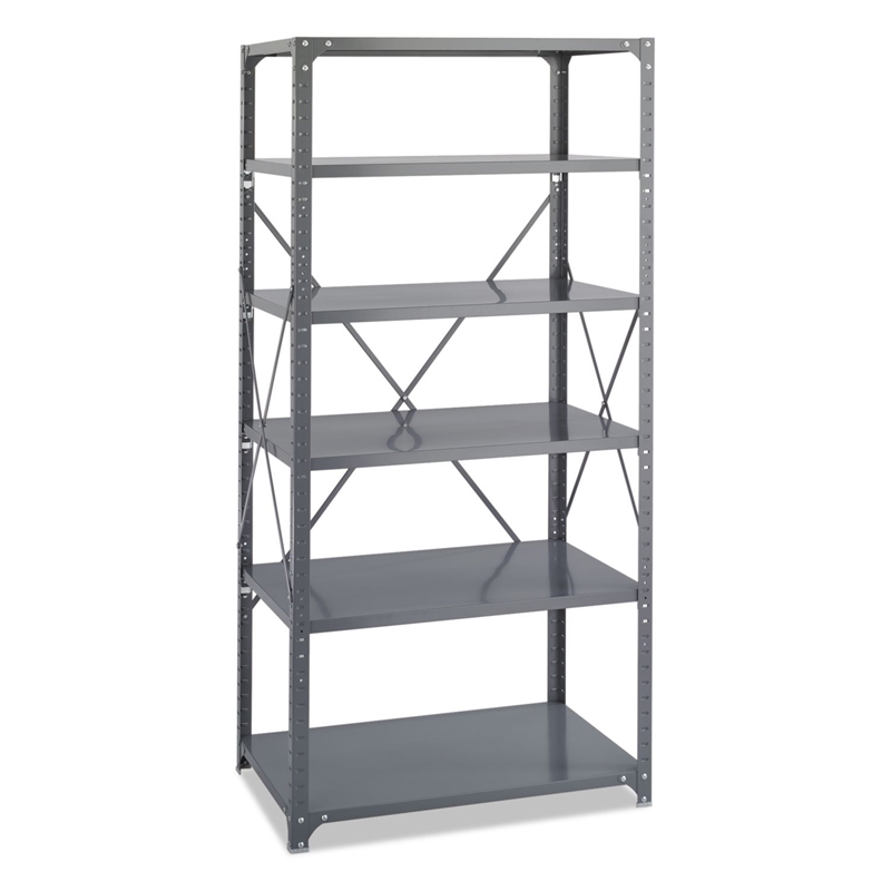Safco 36 x 24 Commercial 6 Shelf Kit in Dark Grey Finish