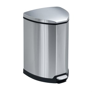 Safco Stainless Step-On 4 Gallon Receptacle in Stainless Steel