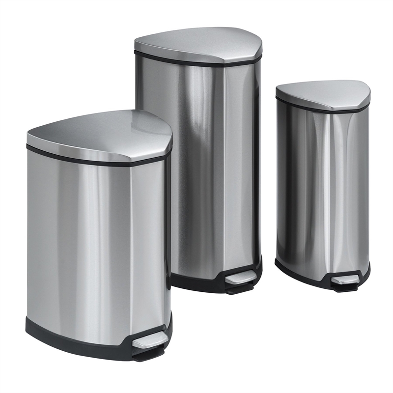 Safco Stainless Step-On 4 Gallon Receptacle in Stainless Steel