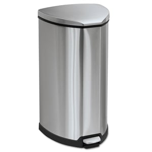 Safco Stainless Step-On 10 Gallon Receptacle in Stainless Steel