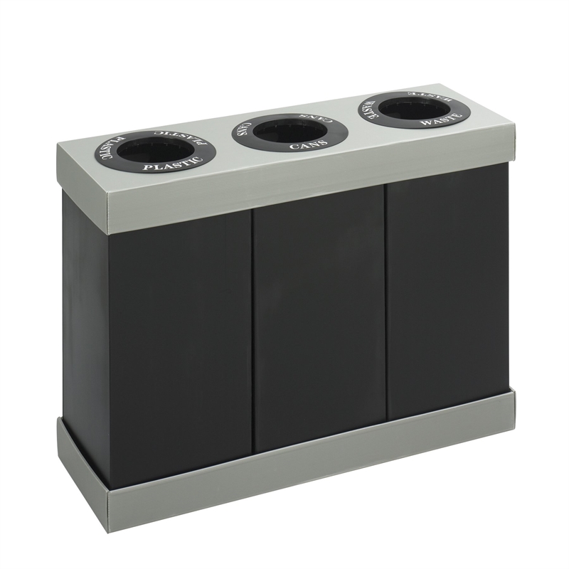 Safco At-Your-Disposal Recycling Center in Black Plastic