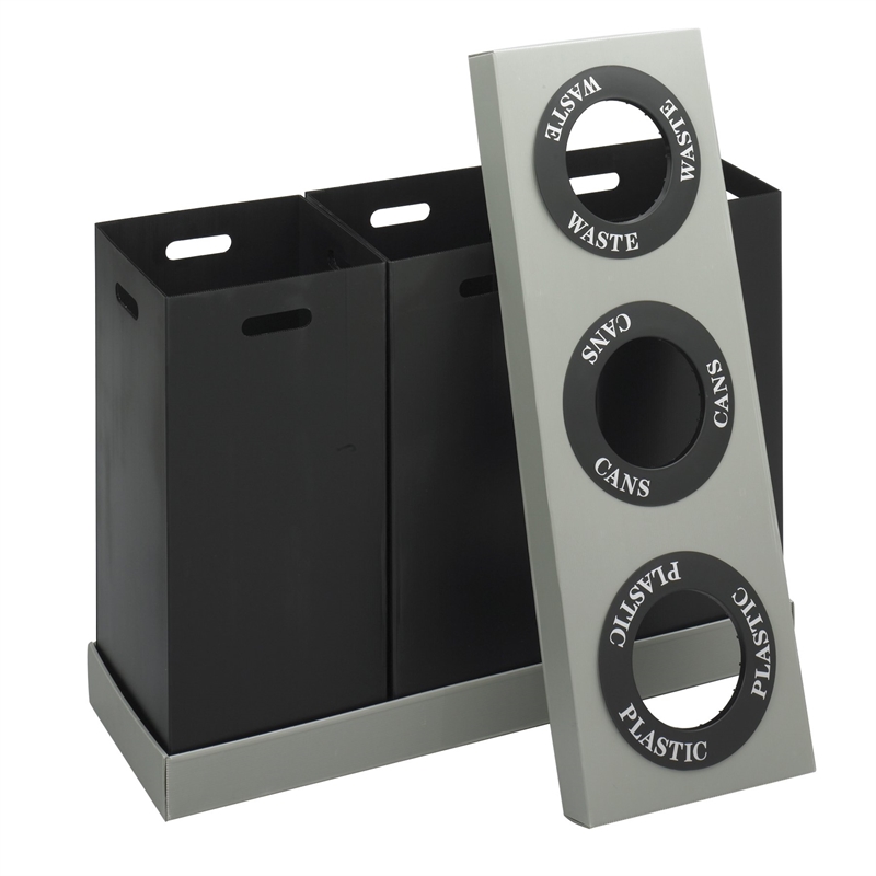 Safco At-Your-Disposal Recycling Center in Black Plastic