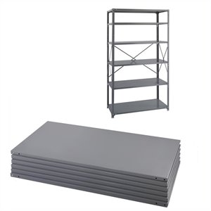 safco steel 6 pack shelving kit with posts 24 x 36 in gray