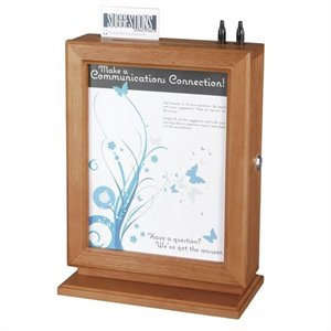 safco customizable wood suggestion box in cherry