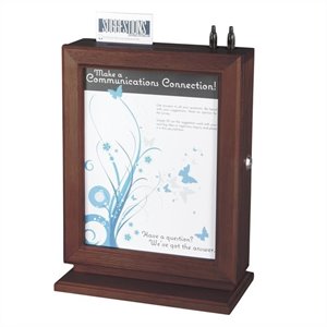 safco customizable wood suggestion box in mahogany